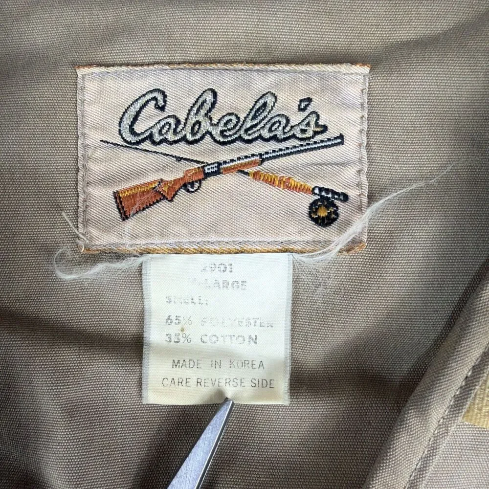 Vintage 80s Cabelas Fly Fishing Vest Utility Mens XL Made in Korea